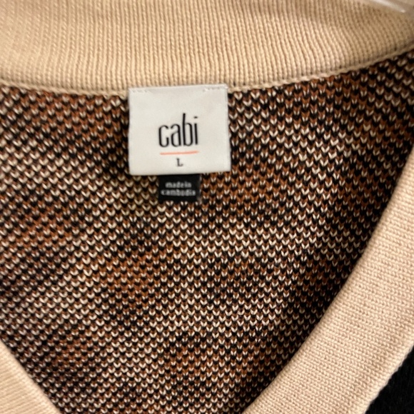 Cabi 4289 Nine Lives Leopard Animal Print Knit V Neck Cardigan Sweater Size L - Picture 2 of 5